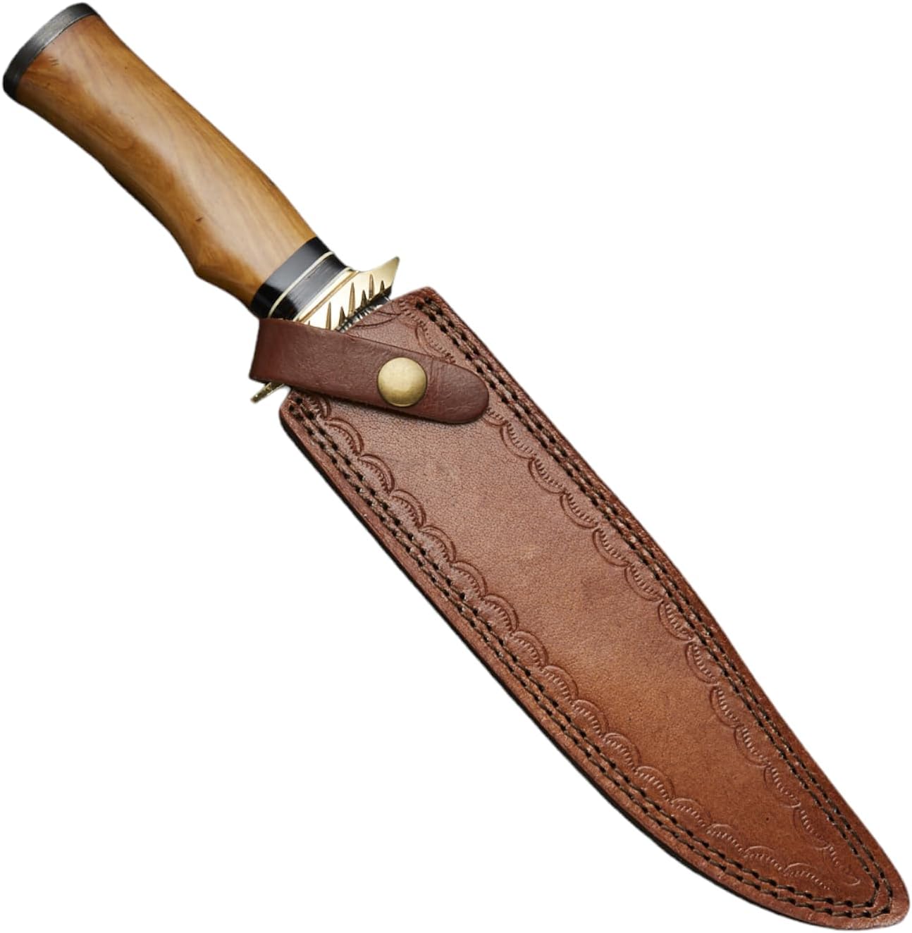 14 Inches Damascus Dagger Knife With Sheath  Handcrafted Zigzag Design  Fixed Blade Knife  Knife Co 3