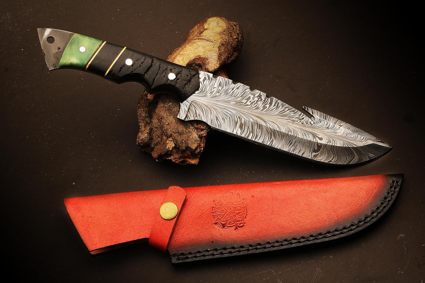 12-Inch Premium Handcrafted Damascus Steel Hunting Knife - 6.5 inch Full Tang Blade with 5.5 inch Ergonomic handle