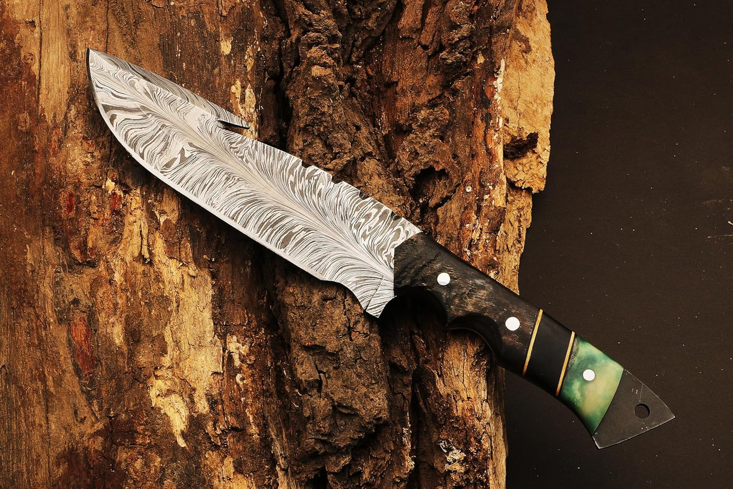 12Inch Premium Handcrafted Damascus Steel Hunting Knife  65 Inch Full Tang Blade With 55 Inch Ergon 2