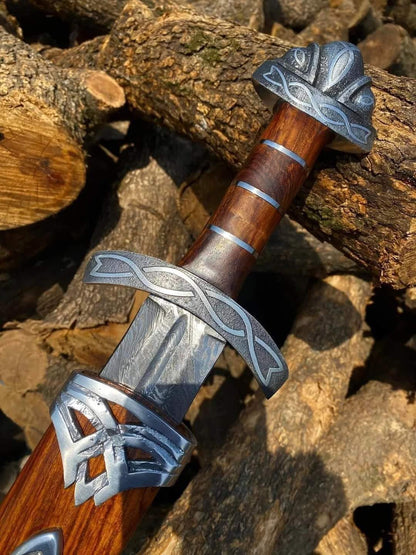 HANDMADE Damascus Steel Viking Sword Viking Collectible Sword  Authentic Norseman Sword  Medieval S