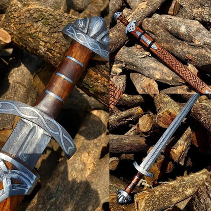 HANDMADE Damascus Steel Viking Sword Viking Collectible Sword  Authentic Norseman Sword  Medieval S