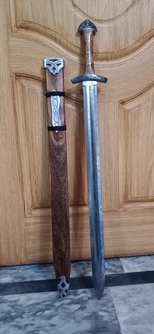 HANDMADE Damascus Steel Viking Sword Viking Collectible Sword  Authentic Norseman Sword  Medieval S