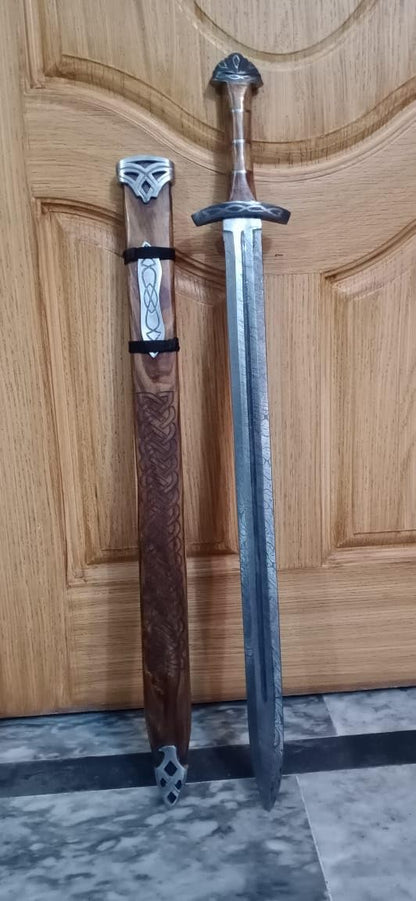 HANDMADE Damascus Steel Viking Sword Viking Collectible Sword  Authentic Norseman Sword  Medieval S