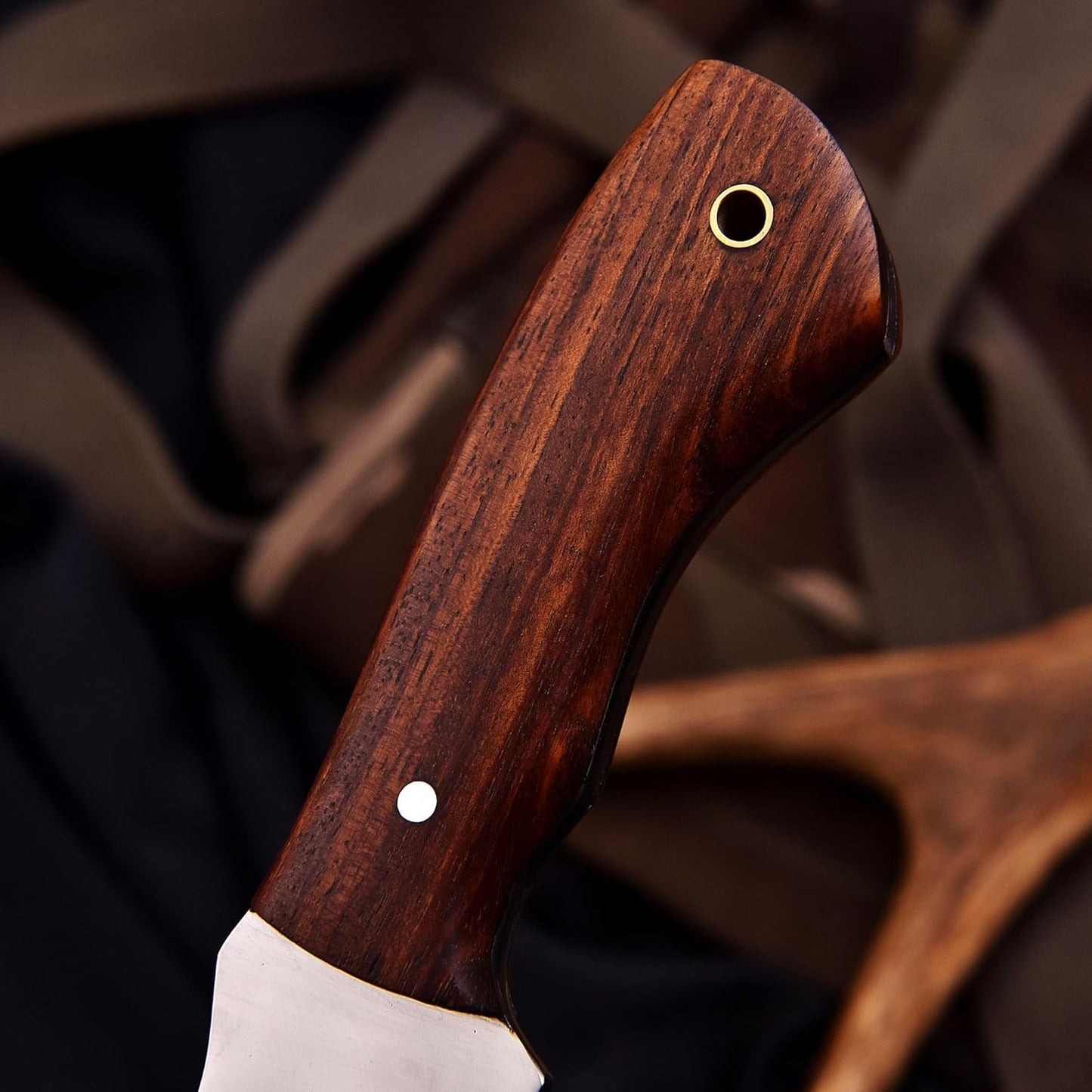 8 Inches Fixed Blade Hunting Knife With Leather Sheath  Ideal For Outdoor Camping Skinning And Surv 1