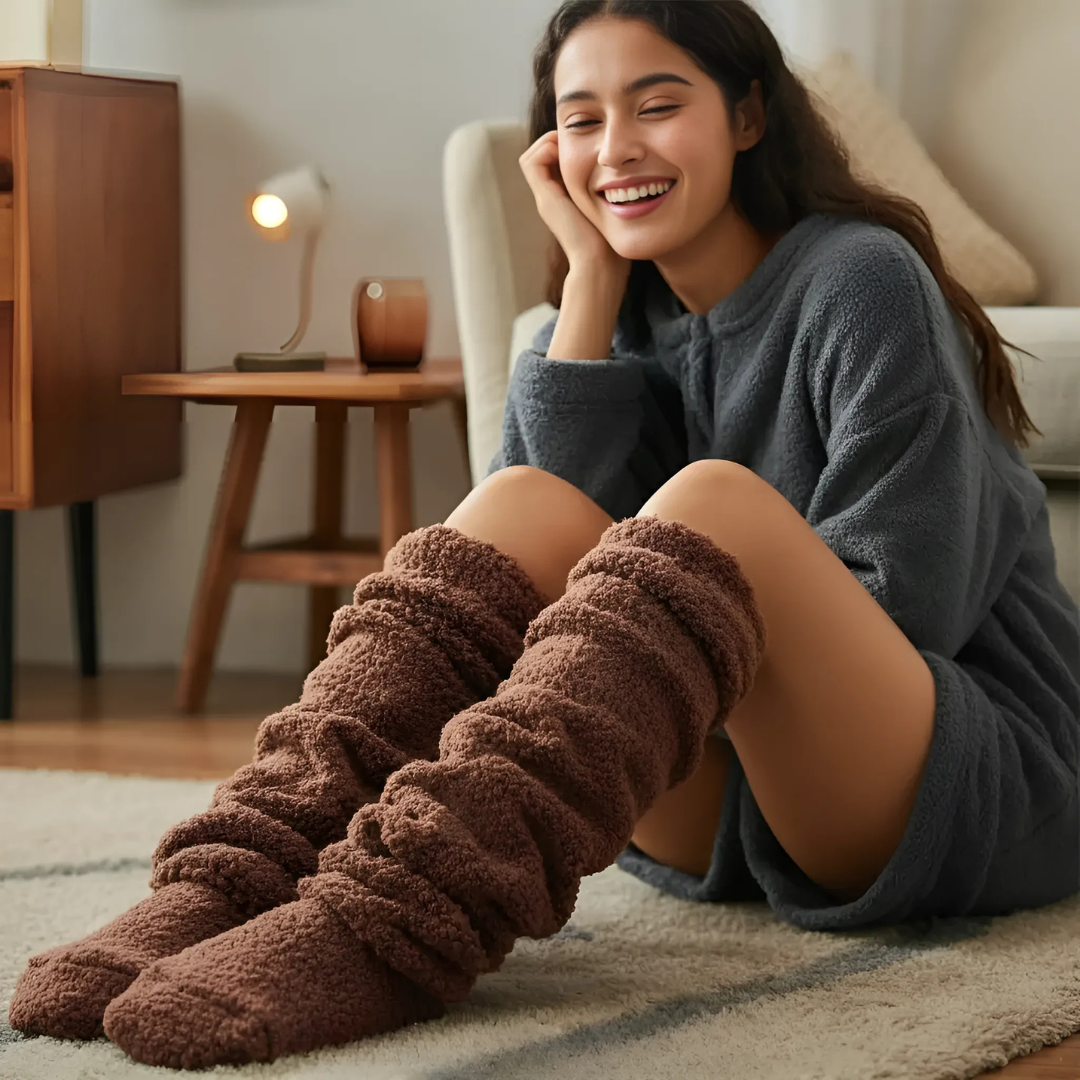 Cozy Over The Knee Sock Slippers  One Size Fits All 2