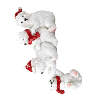 Charming Bear Family Christmas Resin Decorations