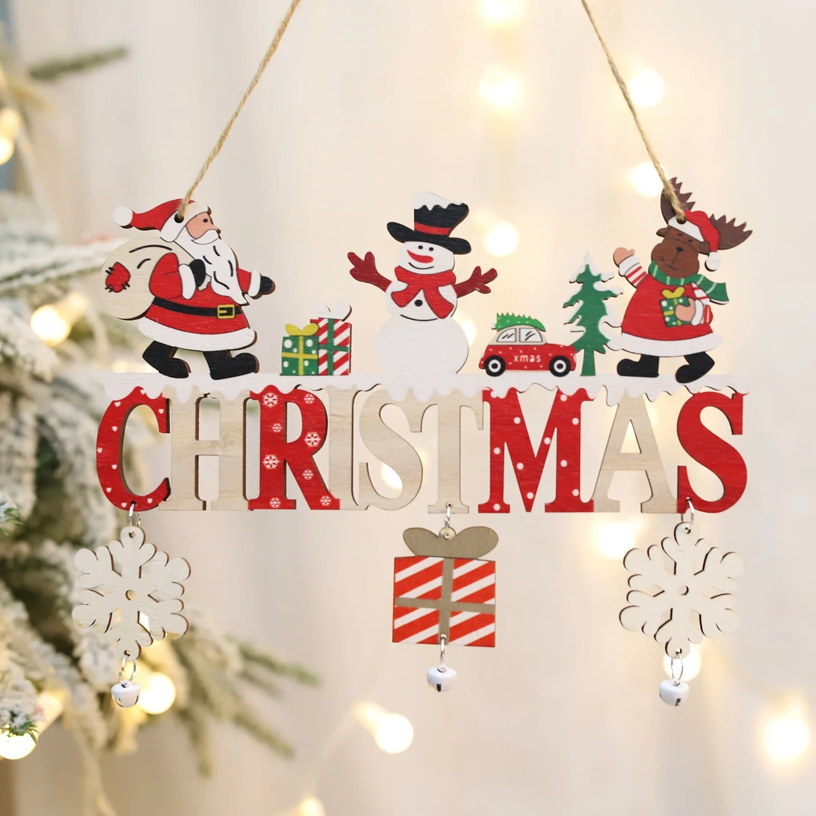 Handcrafted Wooden Christmas Tree Ornaments