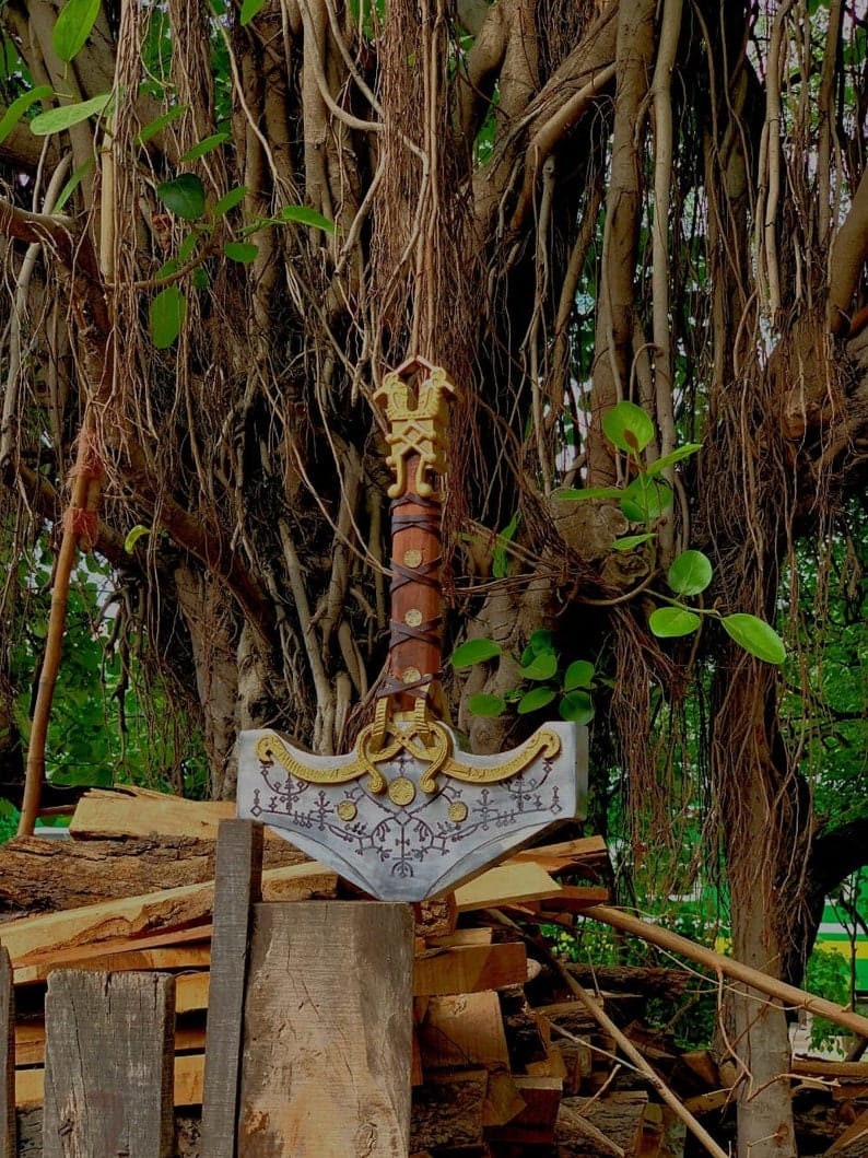 God Of War Ragnarok Mjolnir  Thors Hammer Souvenir  God Of War Thor Hammer  Cosplay Thunder Hammer  1