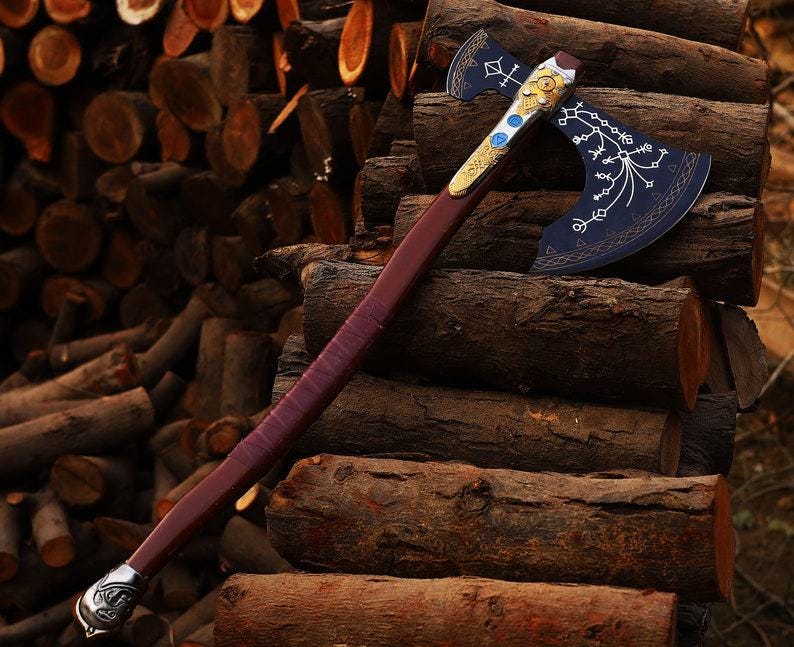 Custom GOD OF WAR Axe Handmade Kratos Axe