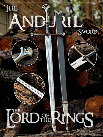 Anduril Sword Of Narsil The King Aragorn Replica Sword With Leather Sheath 0