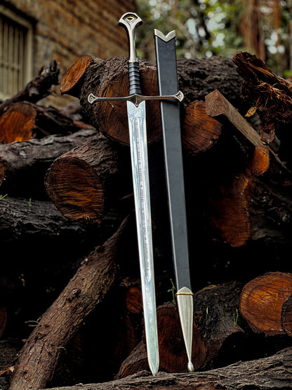 Anduril Sword of Narsil the King Aragorn Replica Sword with Leather Sheath