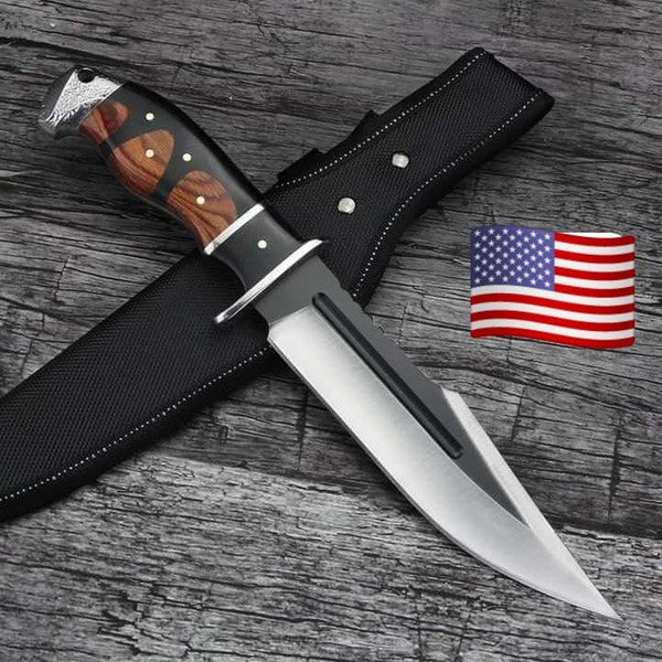 "Stainless-steel-Knife"Hunting-knife-with sheath"fixed-blade-Camping-knife, Bowie-knife, Handmade-Knives, Gifts-For-Men