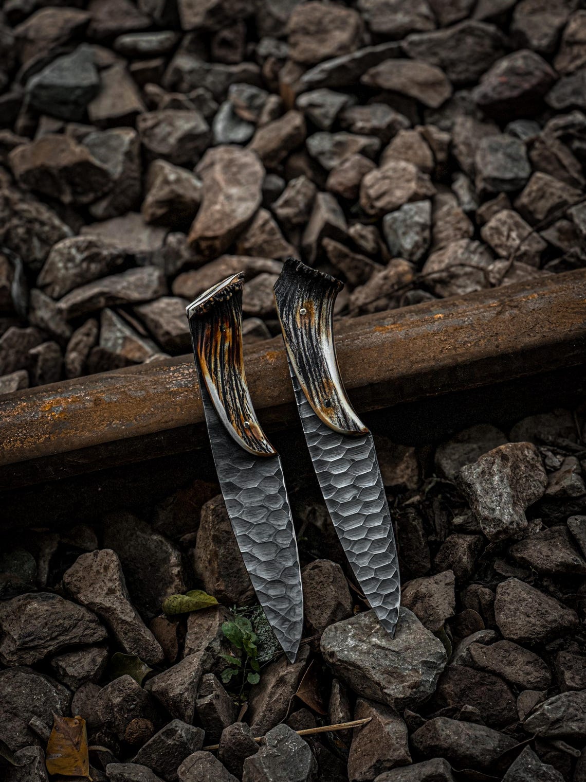 Crown Stag Handle Knife Handmade Antler Knife