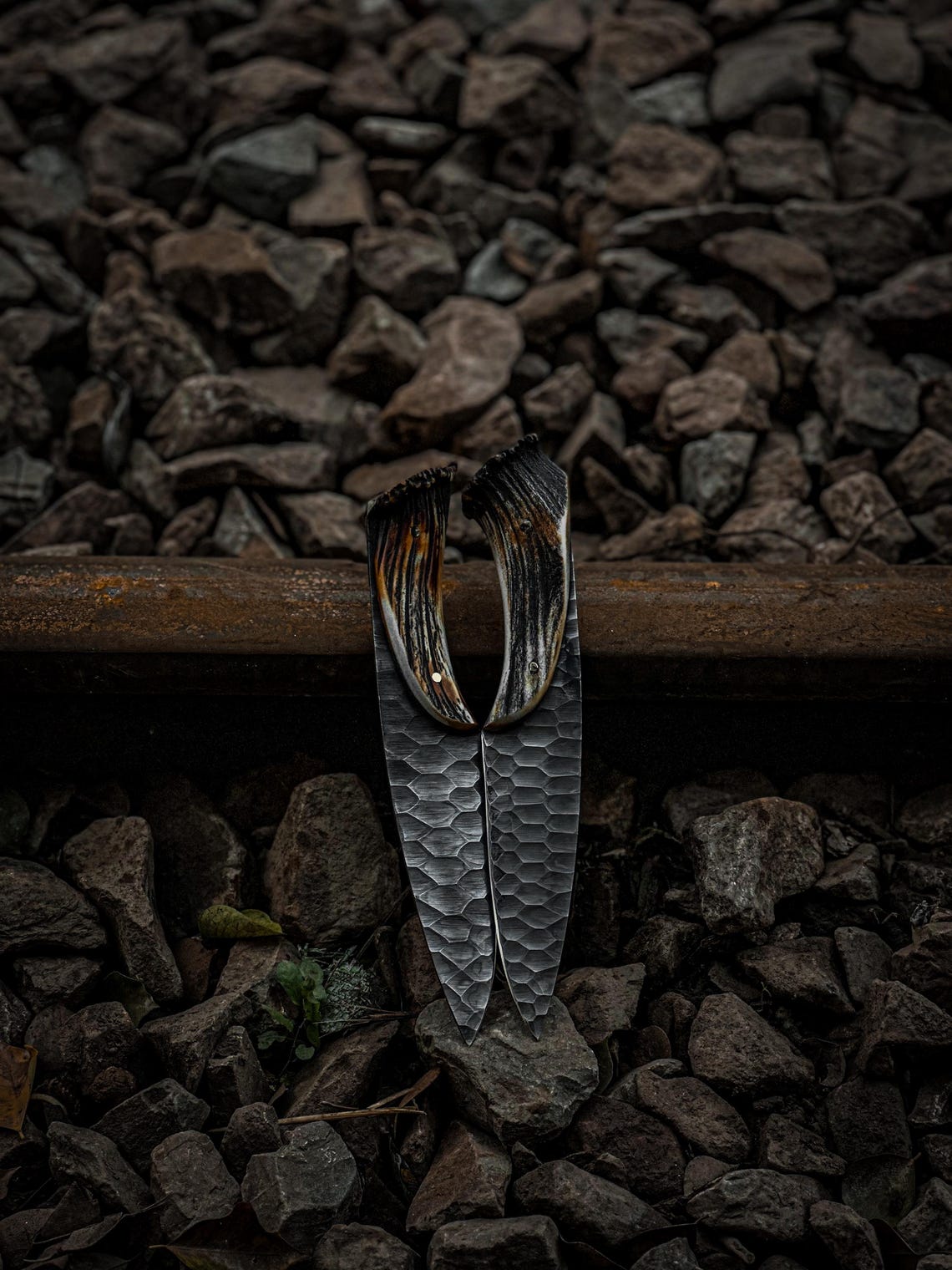 Crown Stag Handle Knife Handmade Antler Knife