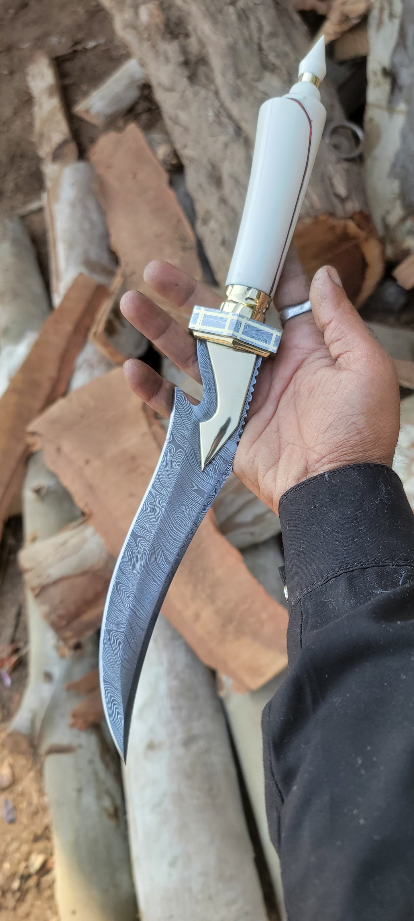 Handmade Damascus Steel Hunting Knife Gift For Men