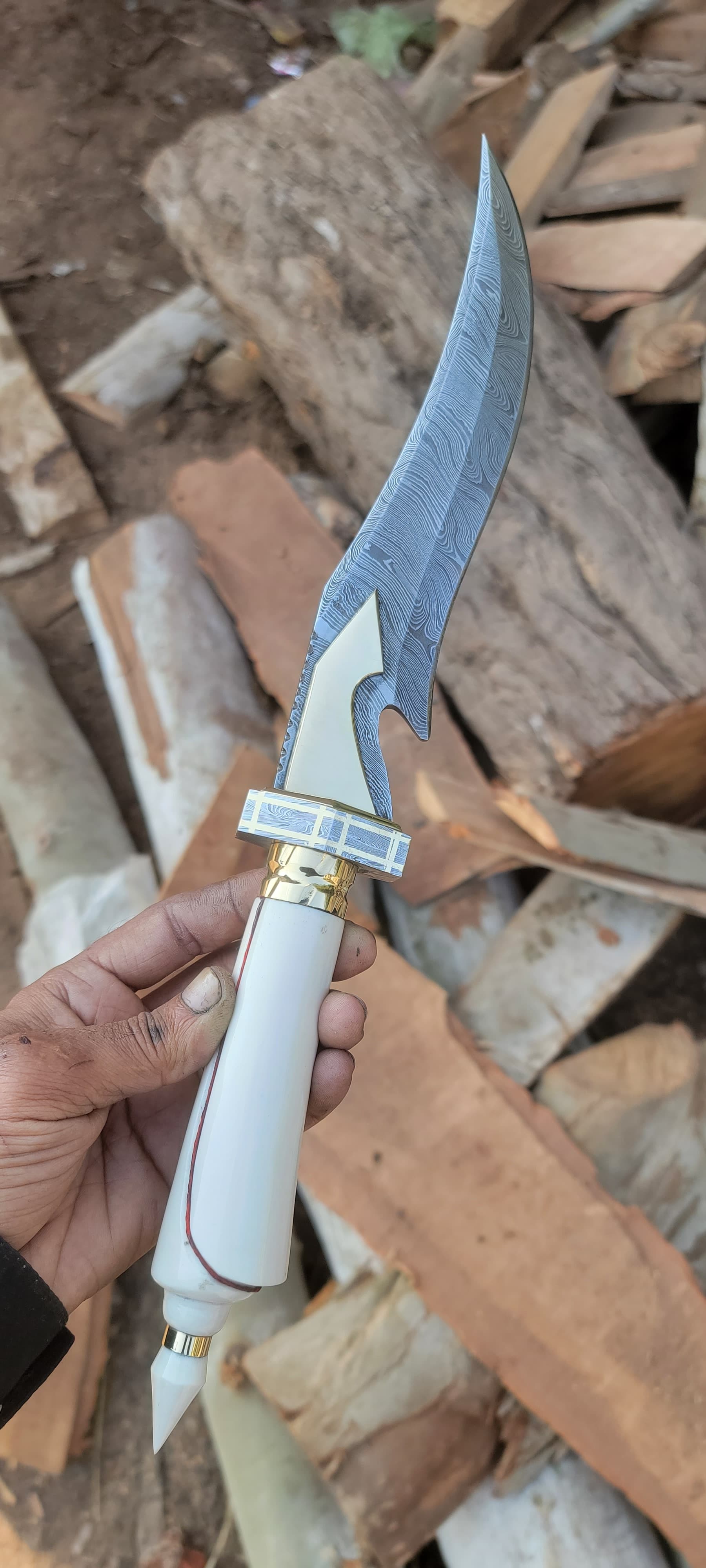 Handmade Damascus Steel Hunting Knife Gift For Men