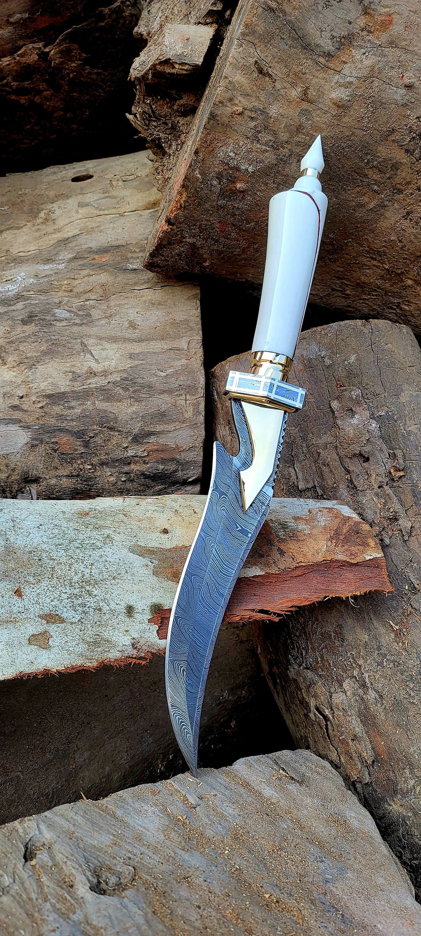 Handmade Damascus Steel Hunting Knife Gift For Men