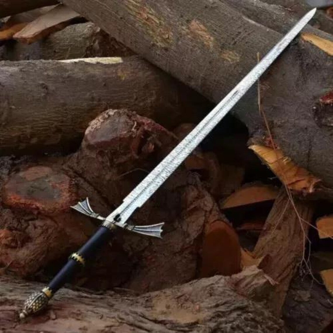 ALFARI Damascus Steel Swiss Dagger Viking Gladius Double Edge Sword 38 Inches Handmade Damascus Ste 1