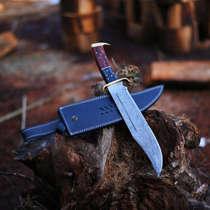 Handmade Damascus Steel Bowie Knife | Christmas Gift for Him | Premium Blade for Hunting And Camping | Gift Idea for Him