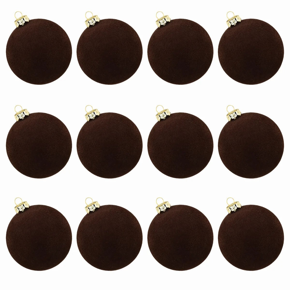 Velvet Christmas Tree Ornaments Set of 12