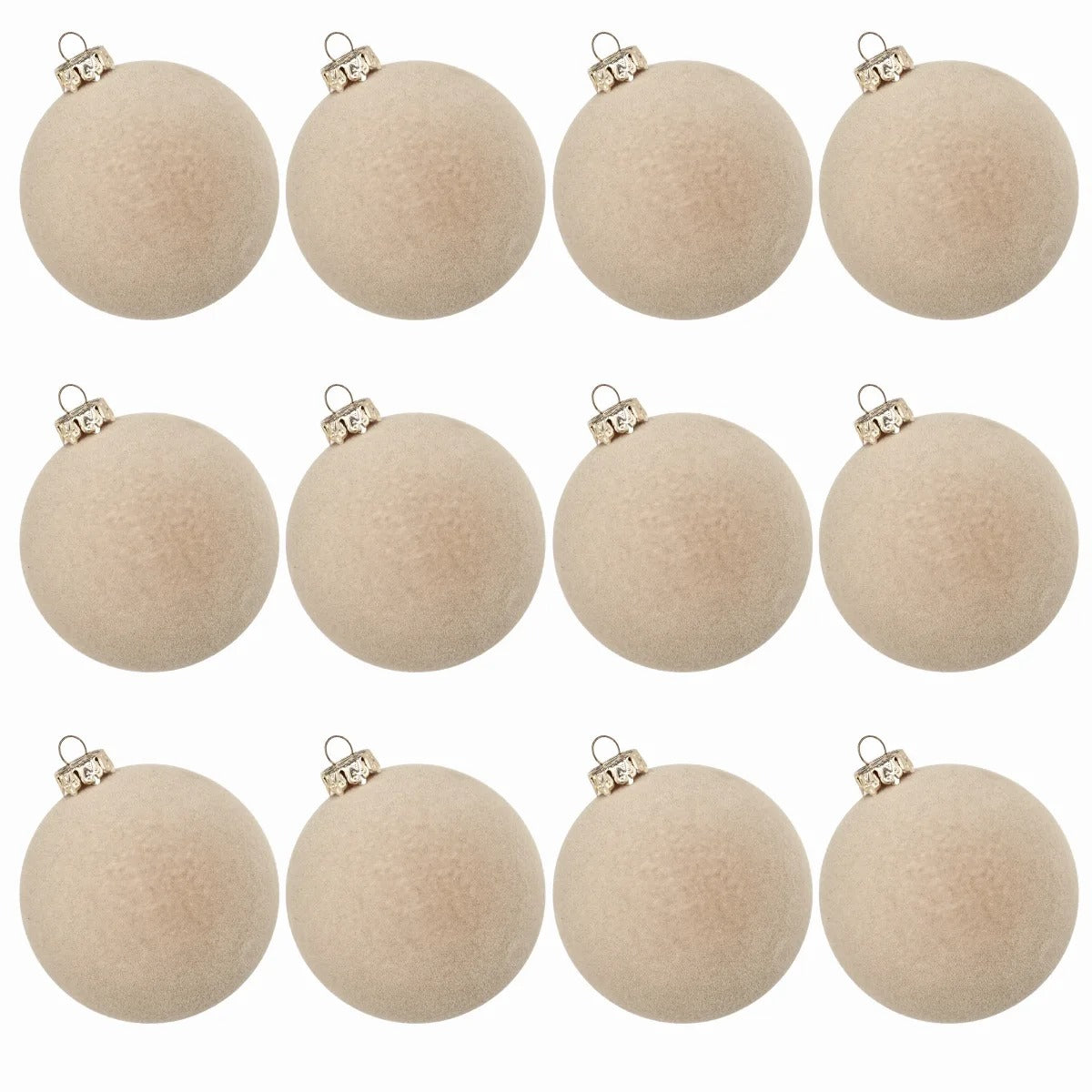 12Pack Velvet Flocked Christmas Tree Ornaments  Elegant Plush Hanging Balls For Holiday Decor  Part 8