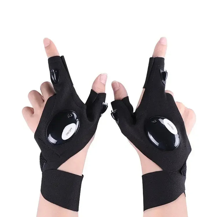 LED Flashlight Waterproof Gloves  Practical Durable Fingerless Gloves 8