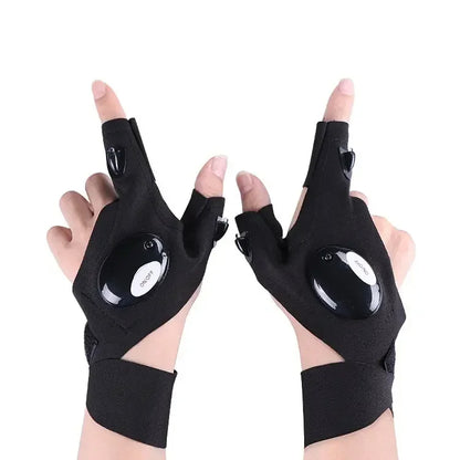LED Flashlight Waterproof Gloves  Practical Durable Fingerless Gloves 8
