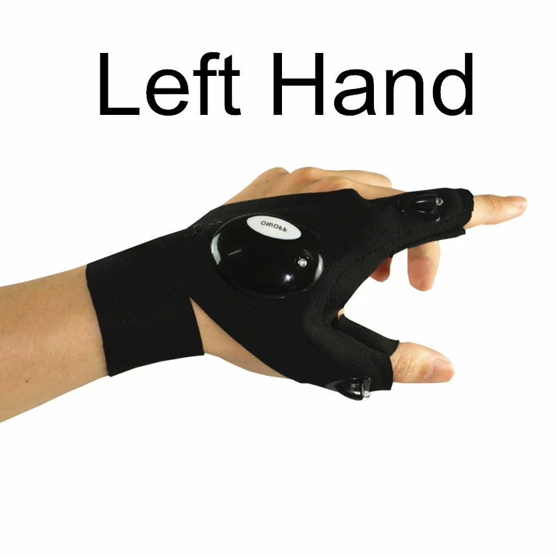 LED Flashlight Waterproof Gloves  Practical Durable Fingerless Gloves 7