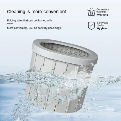 Portable Folding Outdoor Toilet  Reusable Camping Potty For Adults  Kids With Cover 3