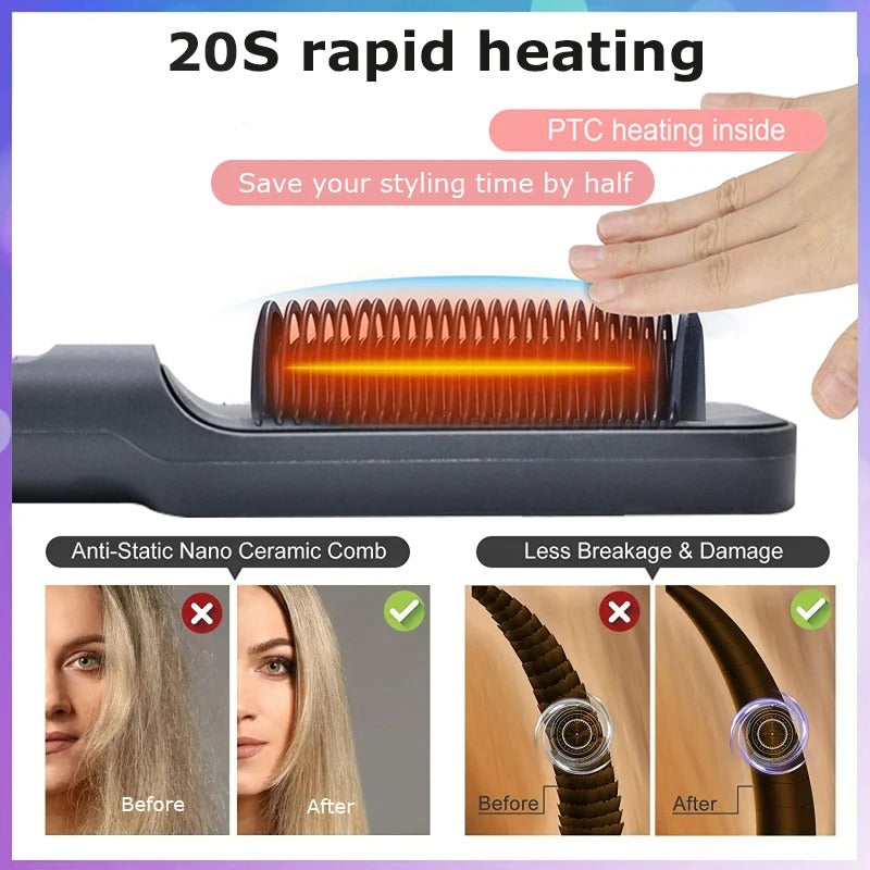 Advanced Electric Hot Comb Straightener With Negative Ion Technology 8