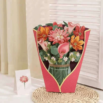 Handmade 3D PopUp Paper Flower Bouquet Cards  Forever Hand Bouquet For Valentines  Mothers Day Gift 7