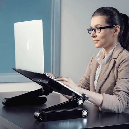Ergonomic Adjustable Laptop Standing Desk  Sit Or Stand In Comfort Anywhere 5
