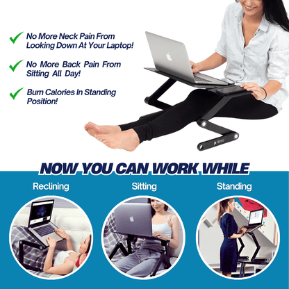 Ergonomic Adjustable Laptop Standing Desk  Sit Or Stand In Comfort Anywhere 4