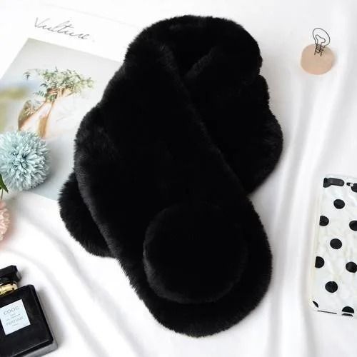 Luxurious Womens Rabbit Fur Winter Scarf  Soft Warm  Stylish 4