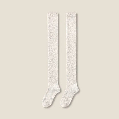 Womens Winter OvertheKnee Coral Fleece Socks  Soft Plush ThighHighs For Cozy Home  Sleep 5