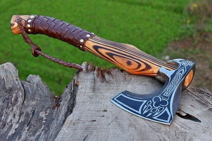 Handmade Viking Forged Axe Groomsmen Gift  Birthday Gift Collectibles Axe  Gift For Him  Anniversar 1