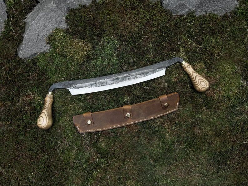 Big Drawknife With Leather Case