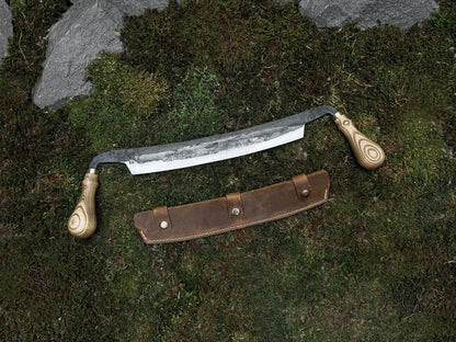 Big Drawknife With Leather Case