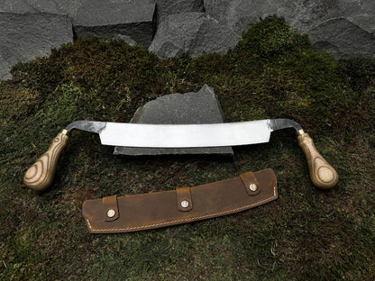 Big Drawknife With Leather Case
