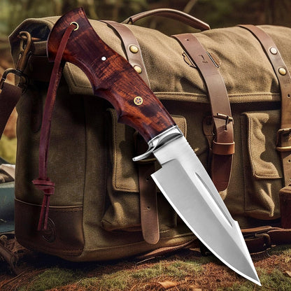 Handmade Hunting Knife  10 Bushcraft Fixed Blade EDC Knife With D2 Steel Blade Walnut Wood Handle L 3