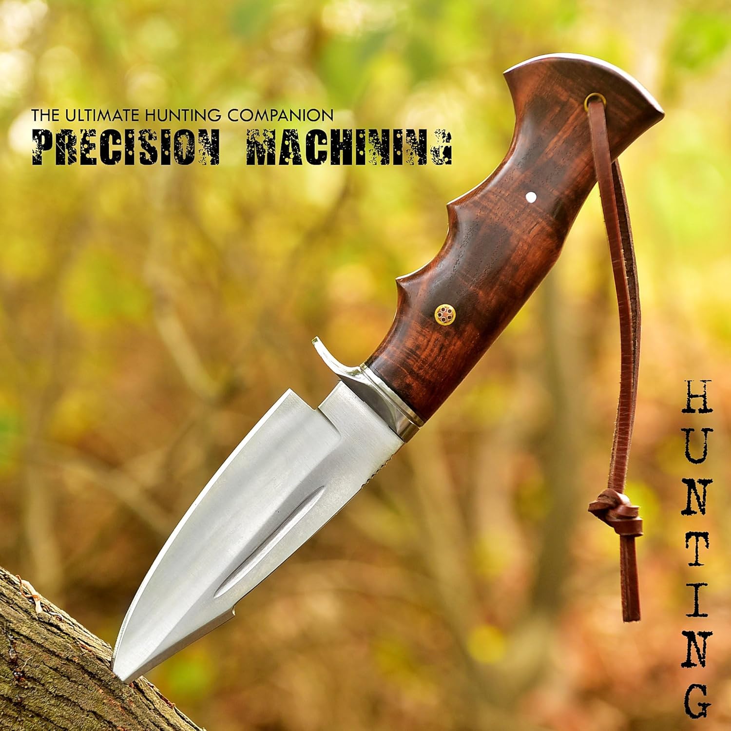 Handmade Hunting Knife  10 Bushcraft Fixed Blade EDC Knife With D2 Steel Blade Walnut Wood Handle L 4