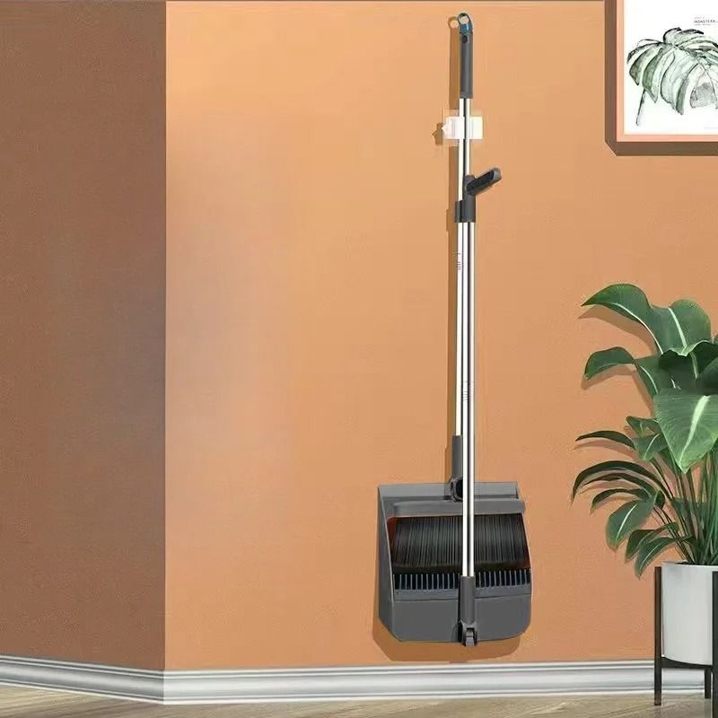 Vertical Folding Broom And Dustpan Set  Soft Bristles Easy Cleaning 8