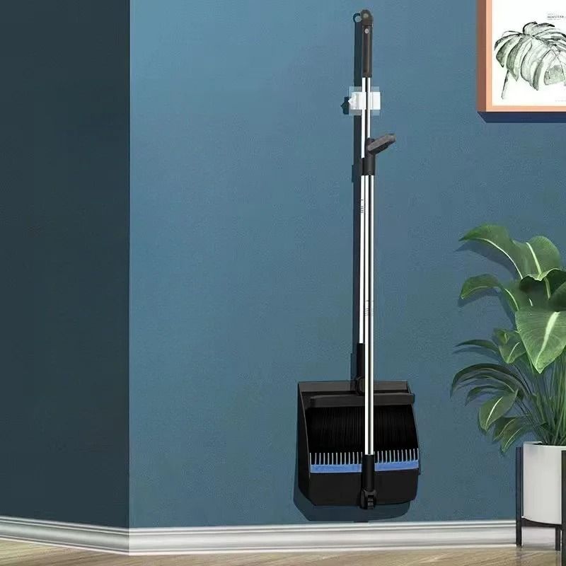 Vertical Folding Broom And Dustpan Set  Soft Bristles Easy Cleaning 9