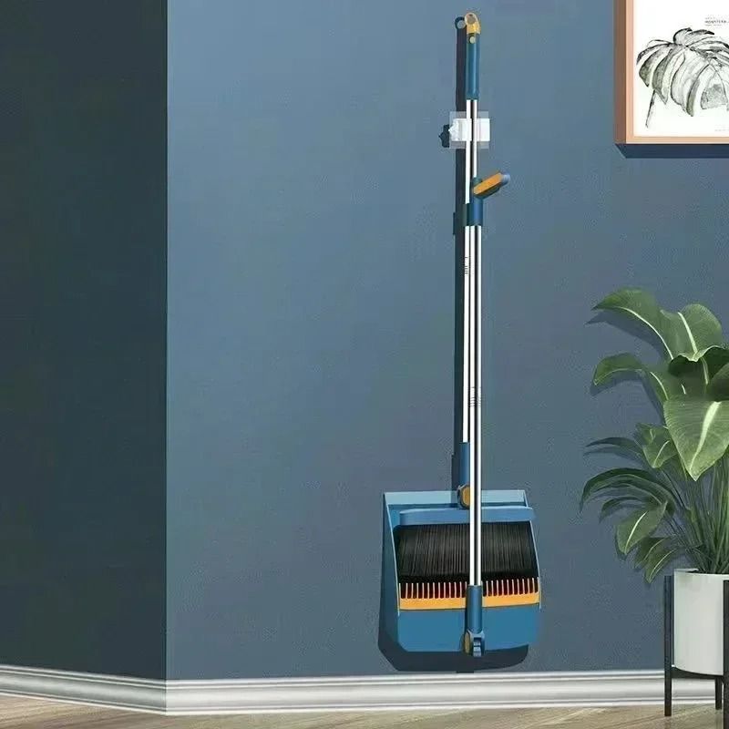 EasytoStore Broom and Dustpan with Curved Dustpan Edge