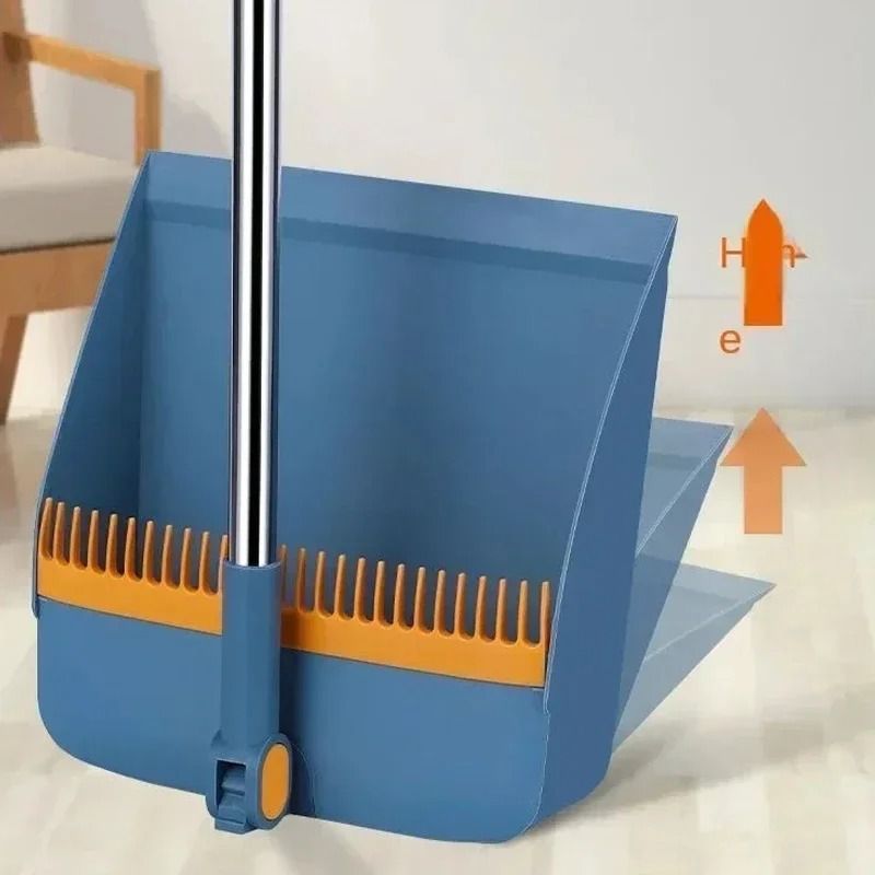 Vertical Folding Broom And Dustpan Set  Soft Bristles Easy Cleaning 3
