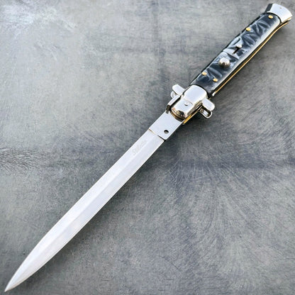 Italian Style Stiletto Swinguard Automatic Knife Stag Horn