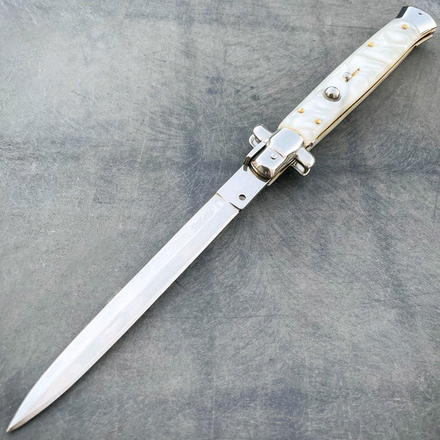 Italian Style Stiletto Swinguard Automatic Knife Stag Horn 2