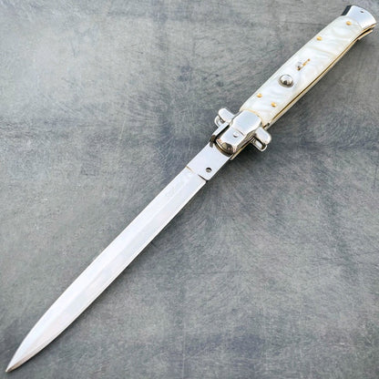 Italian Style Stiletto Swinguard Automatic Knife Stag Horn 2
