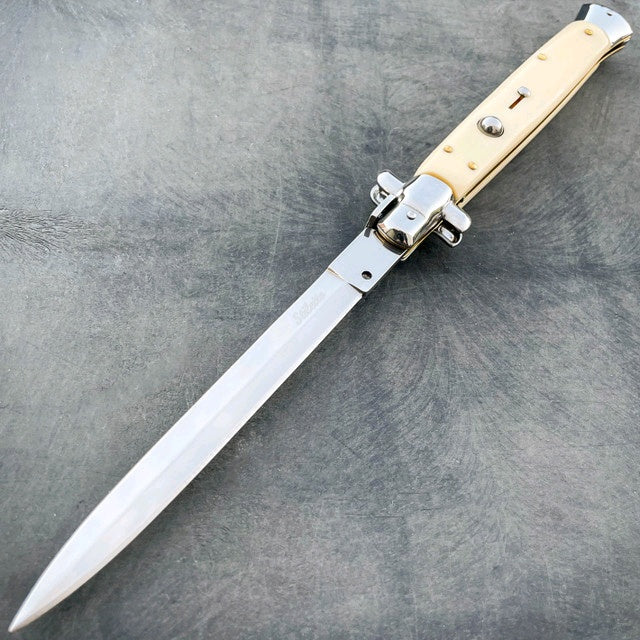 Italian Style Stiletto Swinguard Automatic Knife Stag Horn 3