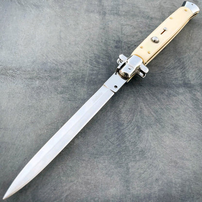 Italian Style Stiletto Swinguard Automatic Knife Stag Horn 3